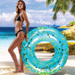 CoTa Global Inflatable Pool Float Tube - enhanced Sparkly Confetti Pool Float  Inflatable Tube Ring Pool Float for Kids and mature-themeds  Heavy Duty Pool Ring Party Float for Beach  Lake - 36 Inch  Blue Gold