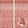 2 Pack Valentine Party Decorations, 3.28 FT x 7.05 FT Rose Gold Backdrop Curtains, Valentines Day Photo Backdrop Fringe Curtain