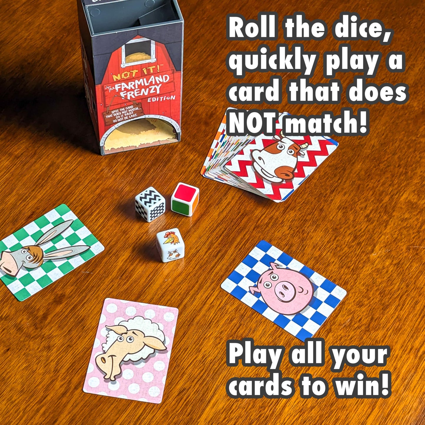 The Good Game Company Not It Dice Game for Kids - Strategy Card Game, 3+ Players, Ages 6+, Fun Family Night Activity, White