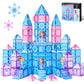 GobiDex 100PCS Magnetic Tiles Princess Castle Set with 4 Dolls & Stairs