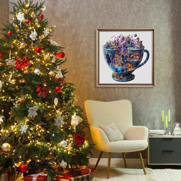 Wooden Puzzles for mature-themeds - Interstellar City Wooden Jigsaw Puzzle - Unique Animal Shaped Wood Puzzles mature-themed - Christmas Birthday Gifts for mature-themeds/Friends/Family - 240pcs 13.4 * 13.1in