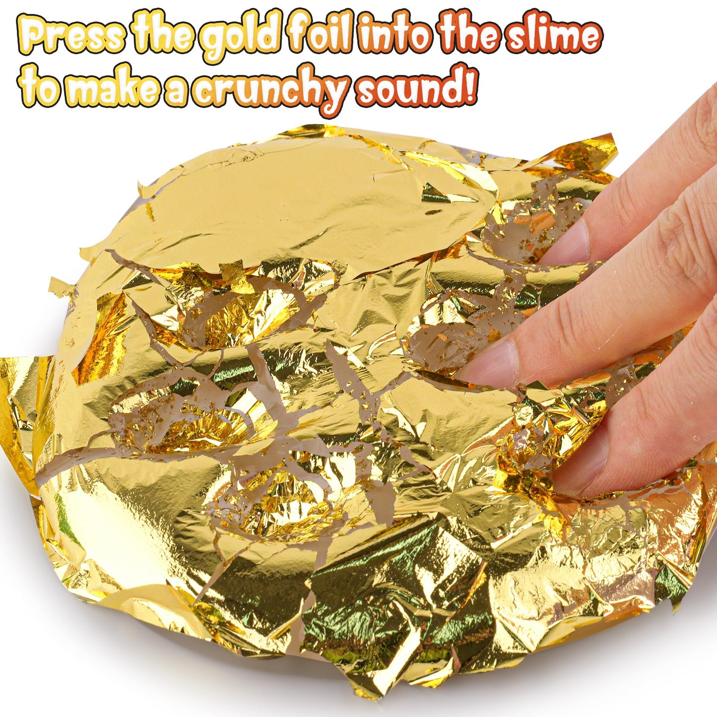 Okaybee Egg Gold Foil Slime, Good Stretchy & Non-Sticky Clear Slime, Slime Party Favors For Kids, Slime Sensory Toys For Birthda