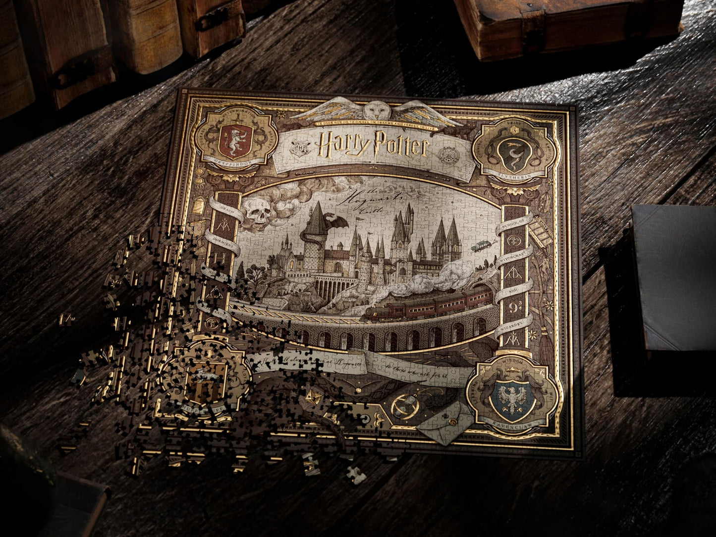 theory11 Harry Potter 1,000 Piece Jigsaw Puzzle - Premium Chipboard, Brown, Officially Licensed