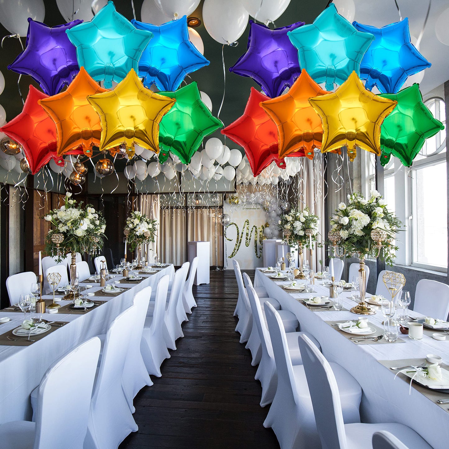 18 Inch Star Foil Balloons, 21Pcs Balloons For Party Decoration