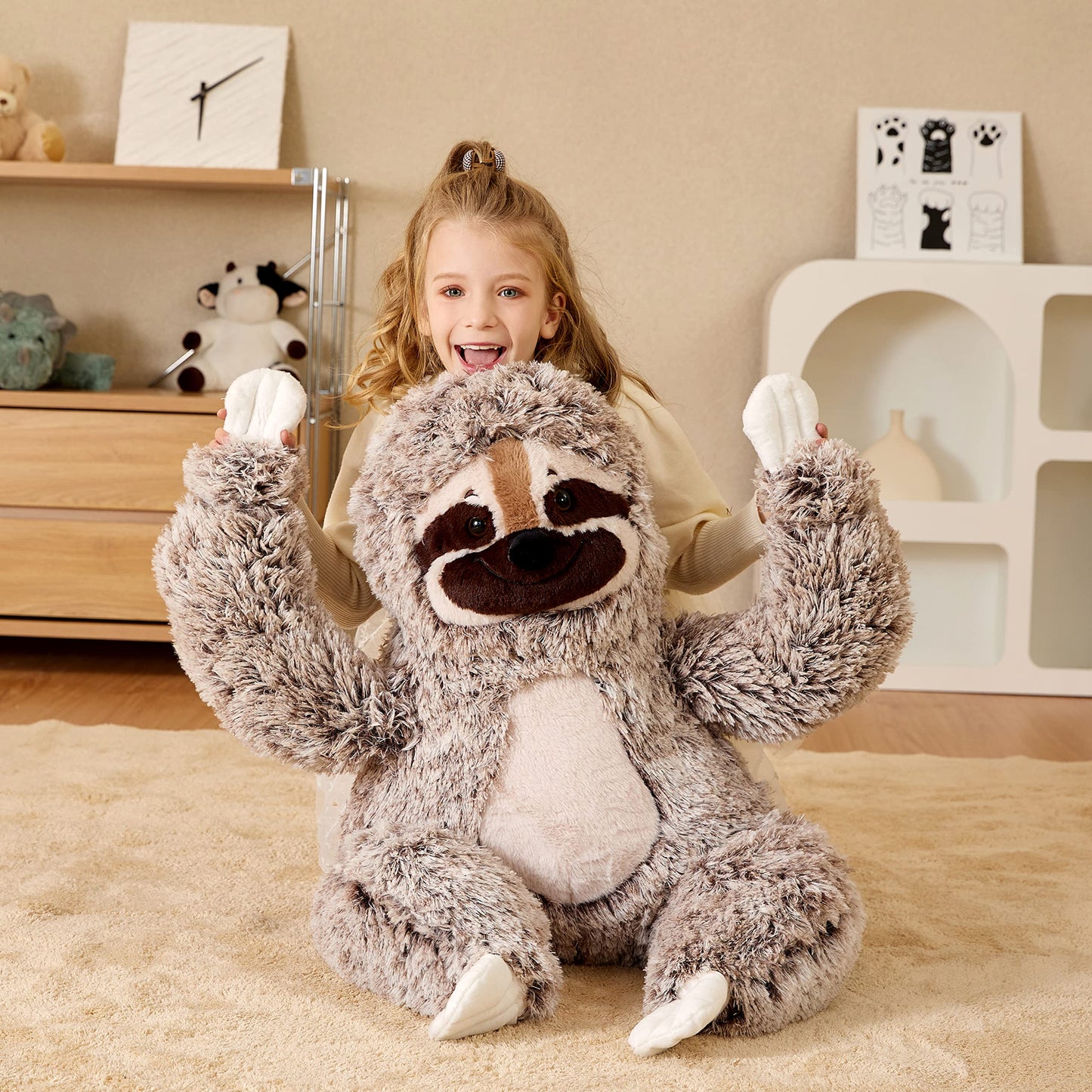 Earthsound Giant Sloth Stuffed Animal Plush Toy,30'' Large Jumbo Cute Soft Toys,Big Size Huge Fluffy Plushy Oversized Fat Plushi