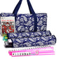 Mose Cafolo American Mahjong Game Set, Blue Paisley Carrying Bag,166 Premium White Tiles,4 All-In-One Color Rack/Pushers,100 Chips,1 Wind Indicator, Complete Mah Jong Tiles Set, Mah Jongg Set