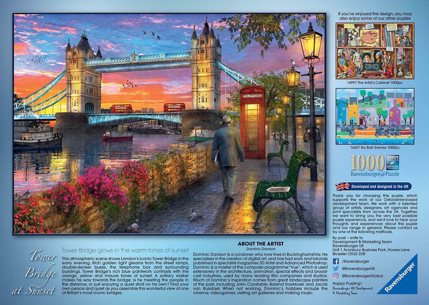 Ravensburger Tower Bridge of London at Sunset 1000 Piece Jigsaw Puzzle for mature-themeds and Kids Age 12 Years Up