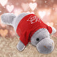 DolliBu I Love You Valentine Plush Wild Grey Manatee - Cute Soft Cuddly Stuffed Animal with Red Heart Shirt for Valentines Day  Birthday Present  Anniversary  Romantic Date - 15 Inches