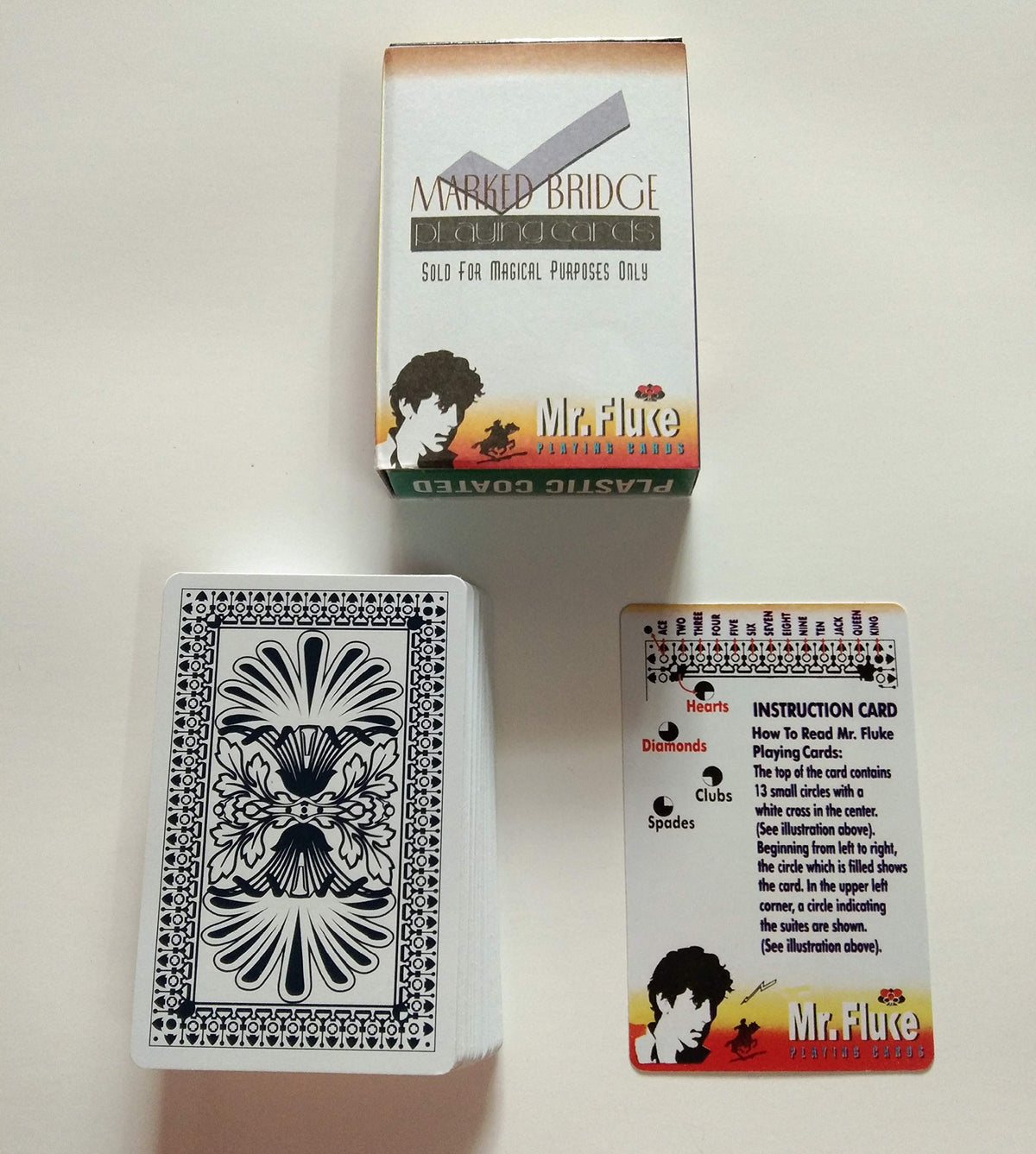 R.S.Magic Tricks Spy Mr.Fluke Black Cheating Playing Card Marked Card Magic