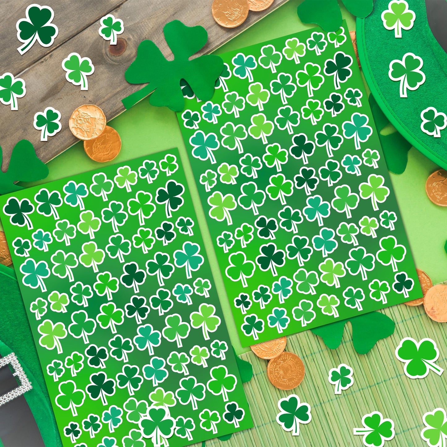 Linaye St Patricks Day Stickers Labels Bulk, 2200Pcs Shamrock Stickers For Kids Adults, 36 Sheets St. Patricks Day Stickers Labe