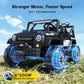 Funtok 24V Ride On Truck For Big Kids, 2 Seater Electric Car W/Remote Control, 4Wd/2Wd Switchable, 4X200W Motor, Truck Bed Stora