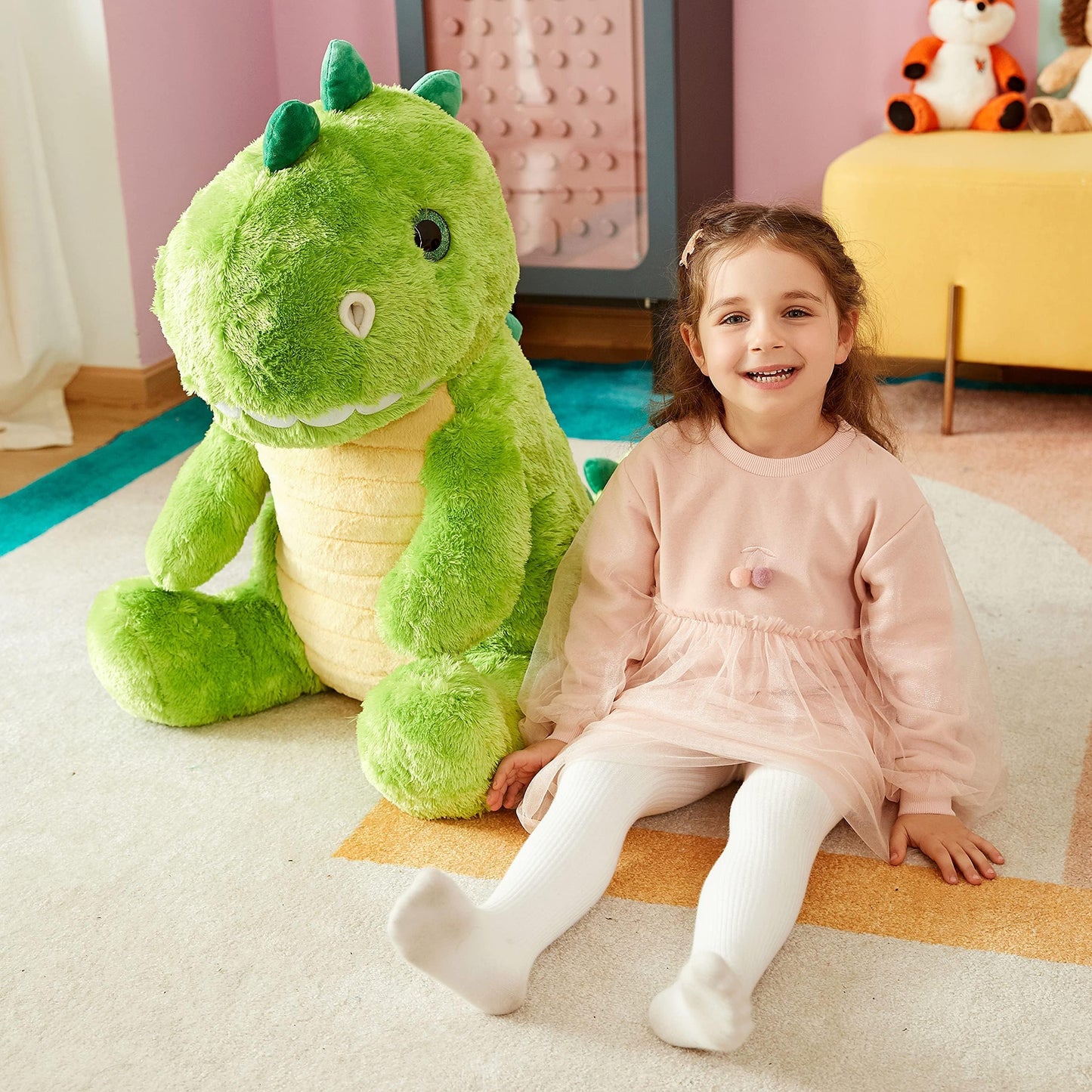 Ikasa Large Dinosaur Stuffed Animal Plush Toy,Giant T-Rex Cute 23' Jumbo Soft Toys,Huge Big Size Fluffy Plushy Fat Plushie,Gifts For Kids
