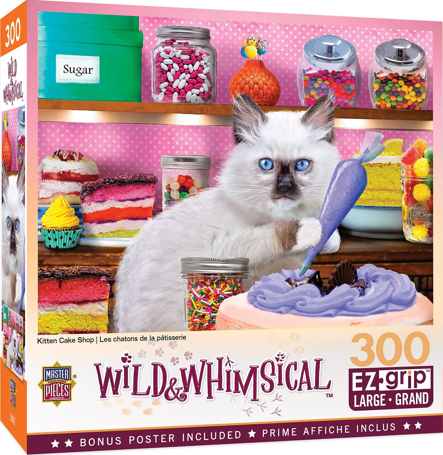 Masterpieces 300 Piece EZ Grip Jigsaw Puzzle - Kitten Cake Shop - 18x24