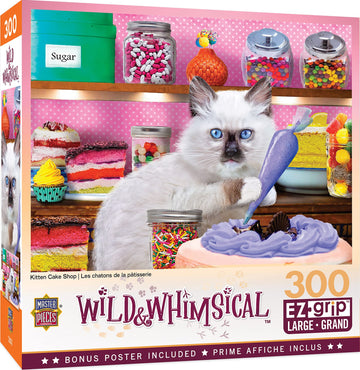 Masterpieces 300 Piece EZ Grip Jigsaw Puzzle - Kitten Cake Shop - 18x24