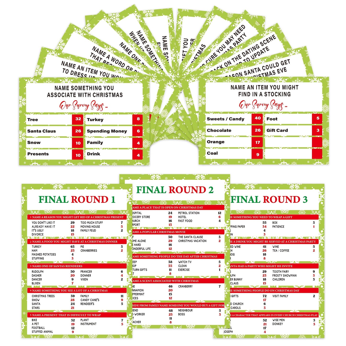 Christmas Family Feud Game Funny Christmas Party Games  Christmas Trivia Game  Family Feud Quiz Holiday Games for Groups SD-WF01