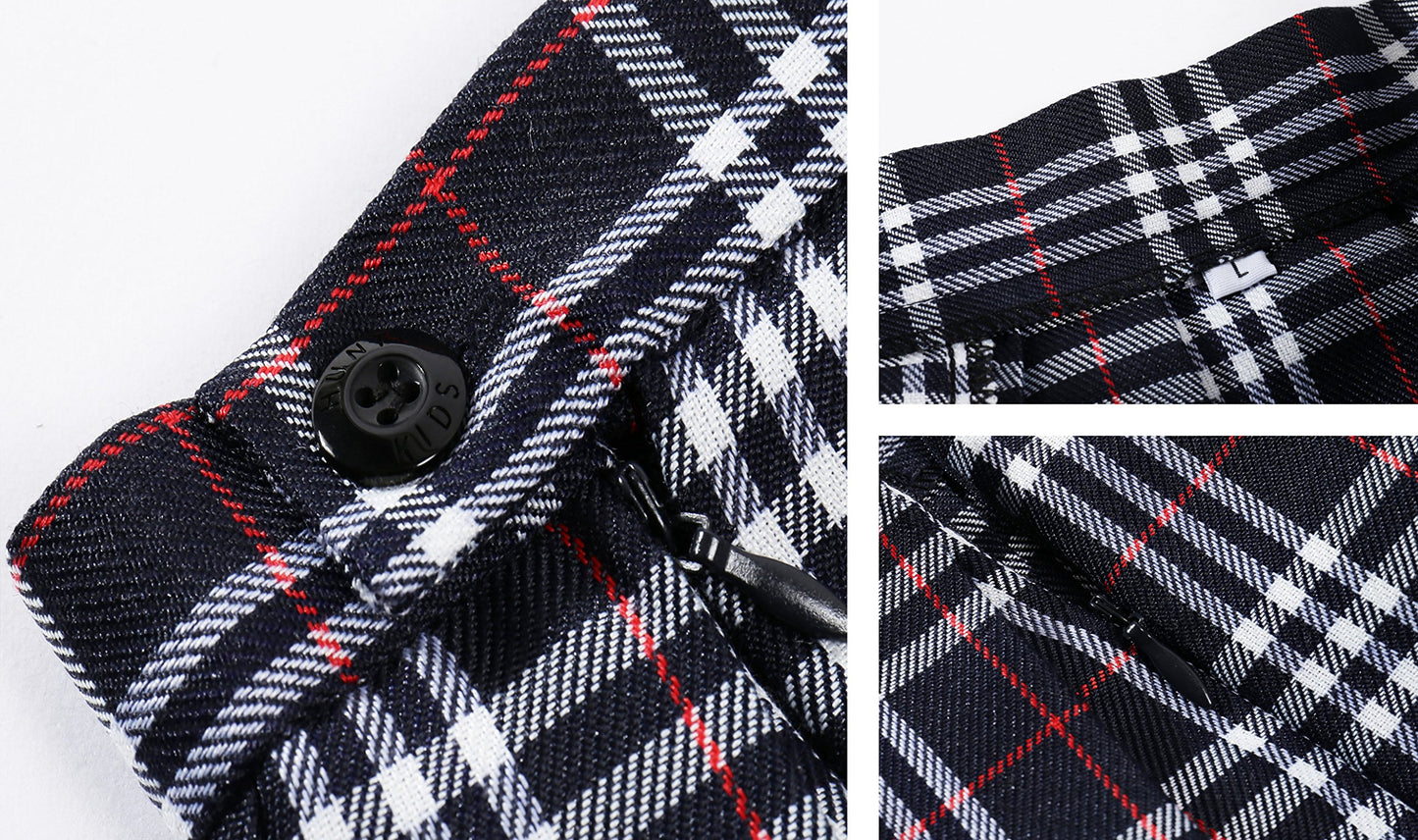 Beautifulfashionlife Womens Short Pleated Cosplay Halloween Costumes Skirts (3Xl,Dark Blue Mixed White)