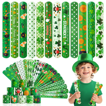 36 Pcs St. Patrick'S Day Slap Bracelet,St Patricks Day Favors,St Patricks Day Gifts,St Patricks Day Decorations Gifts Bracelet D