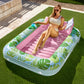 Sloosh Inflatable Tanning Pool Lounger Float, 70' X 46' Pool Floats Adult With Pillow, 4 In 1 Suntan Tub Raft Floatie,Sunbathing Bed Lounge For Water Blow Up Kids Ball Pit Party Gifts, L-Cyan Pink