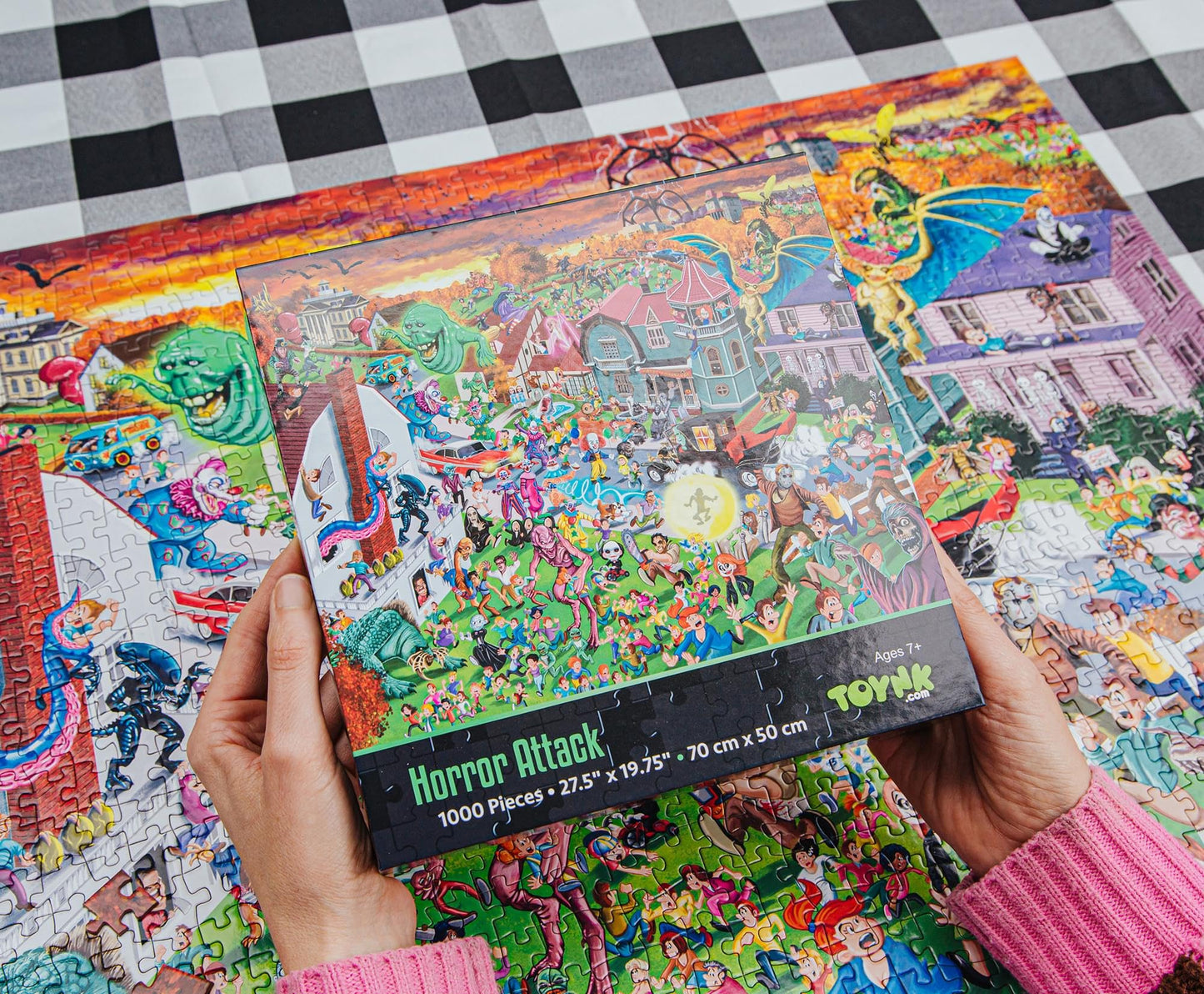 Horror Attack 1000-Piece Jigsaw Puzzle | Fun Brain Teaser, Toys & Games For Adults | 28 X 20 Inches