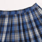 Girl'S School Uniform Plaid Pleated Costumes Skirts (M, Blue White Black)