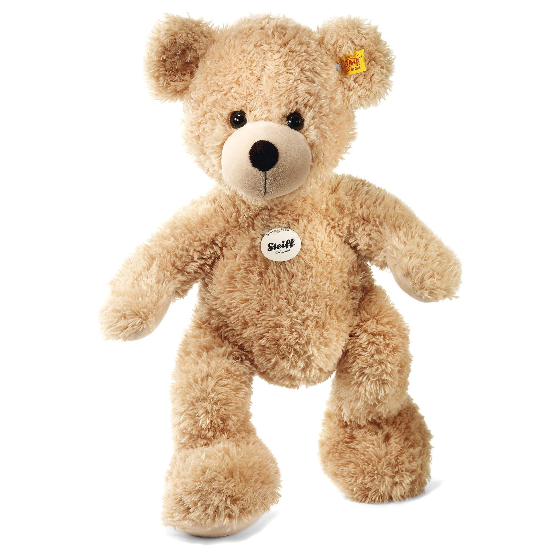 Steiff Usa Beige Fynn Teddy Bear Plush Collectible, 15.75” X 10.6” X 5.5” - Handmade Craftsmanship (111679)