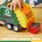 Vroomix LED Garbage Truck Toy Set - Includes Dumpster, Lights, Sounds, Bump & Go Feature, Plastic Construction