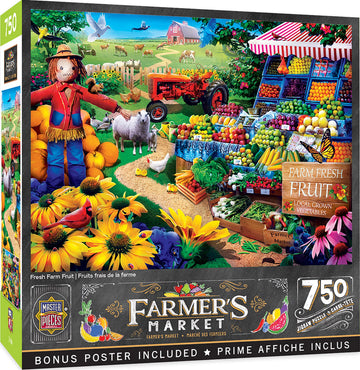 Masterpieces 750 Piece Jigsaw Puzzle for Adults and Family - Fresh Farm Fruit - 18x24