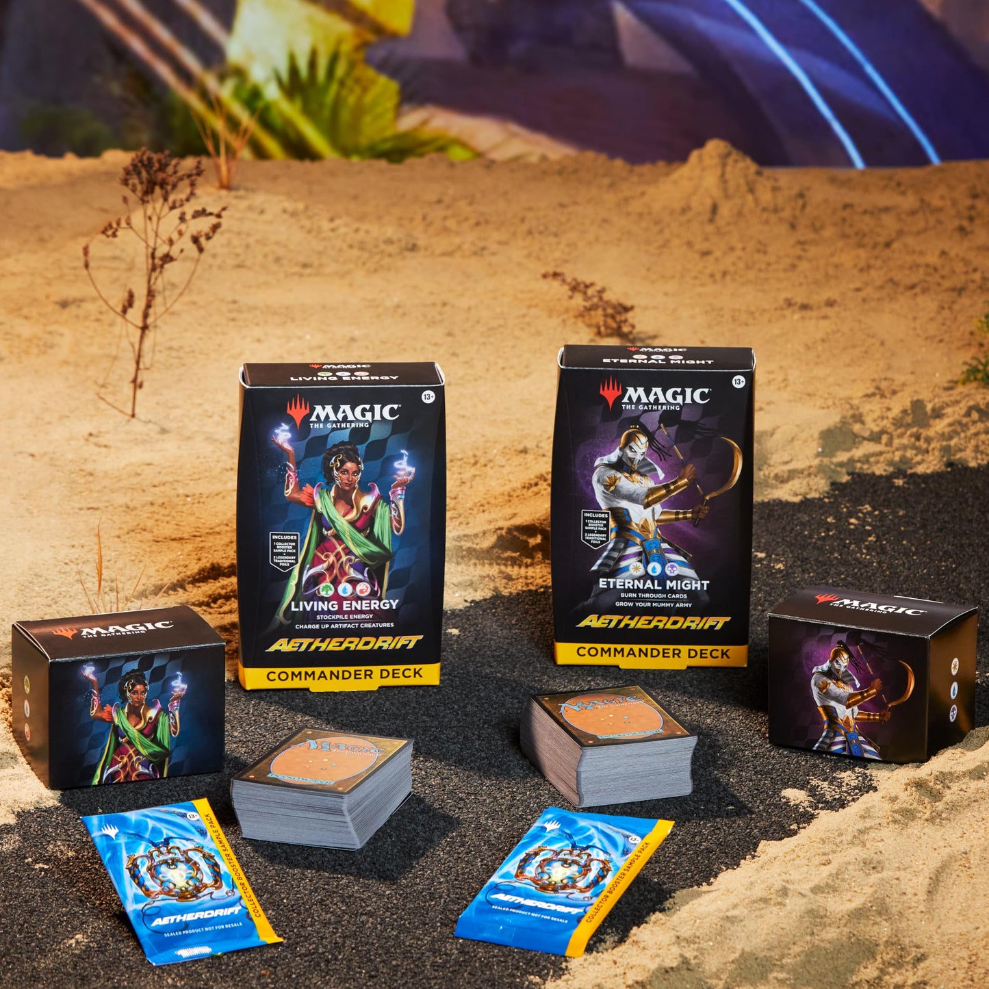Magic The Gathering Aetherdrift Commander Deck Bundle - 2 Of Each Deck (2 Living Energy + 2 Eternal Might)