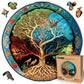 Eternal Tree of Life - 200 Piece Wooden Puzzles for mature-themeds - 11.9 x 12 in - Extra-Thick 5 mm Wood Puzzle  Hand-Shaped Pieces  Round Mosaic Design - enhanced Gift for Puzzle Lovers by LEOGOR