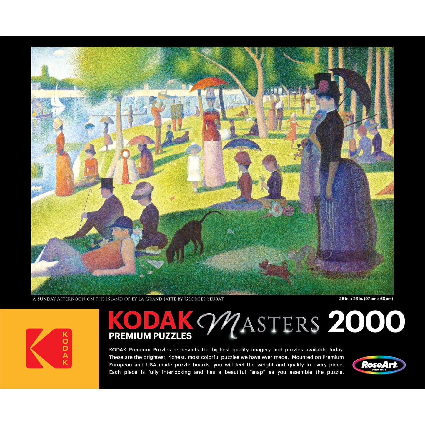 Roseart - Kodak Masters - A Sunday Afternoon On The Island Of La Grand Jatte By Georges Seurat - 2000 Piece Jigsaw Puzzle For Adults