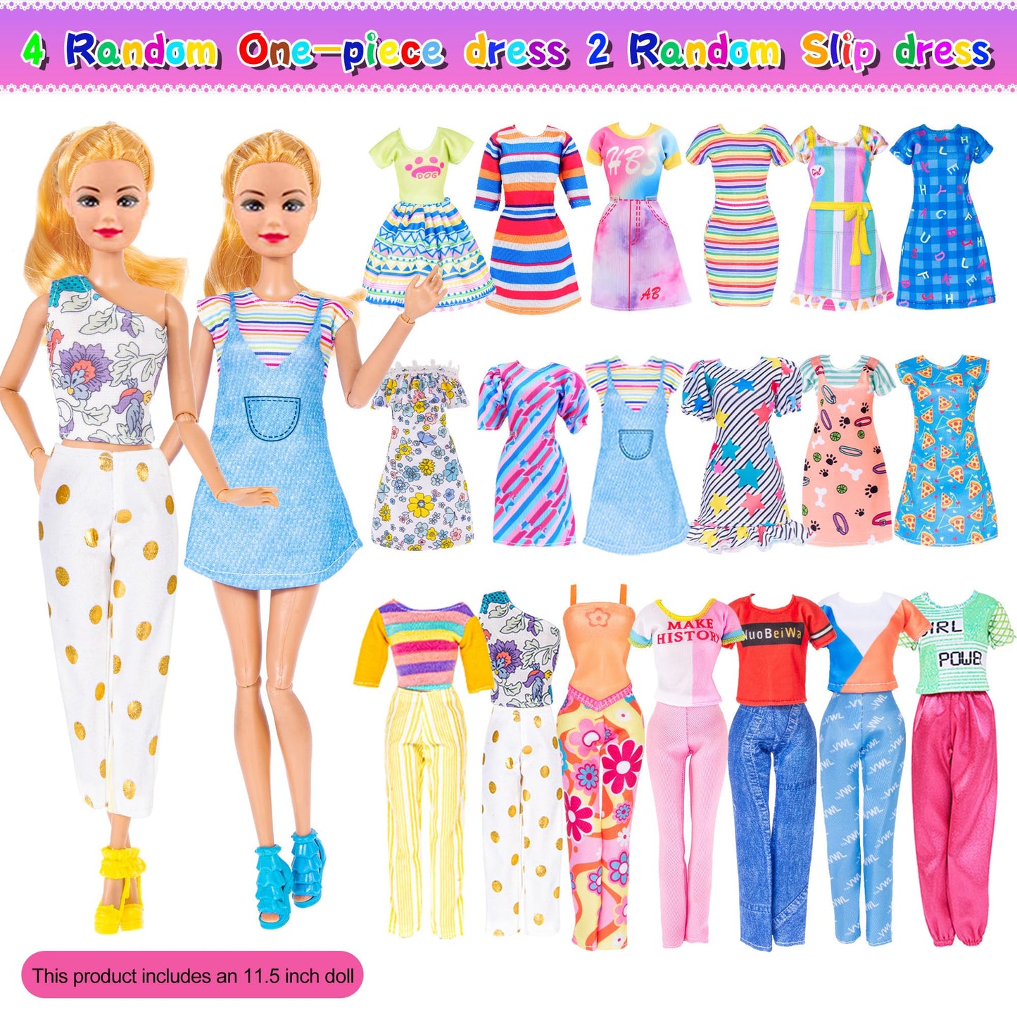 91Pcs 11.5 Inch Girl Doll With Clothes Accessories And Closet, Princess Gowns, Fashion Dresses, Outfits ,Swimsuits, Shoes, Hangers, Doll Dress Up Toys For Girls Kids Toddlers Toy (Include Doll)