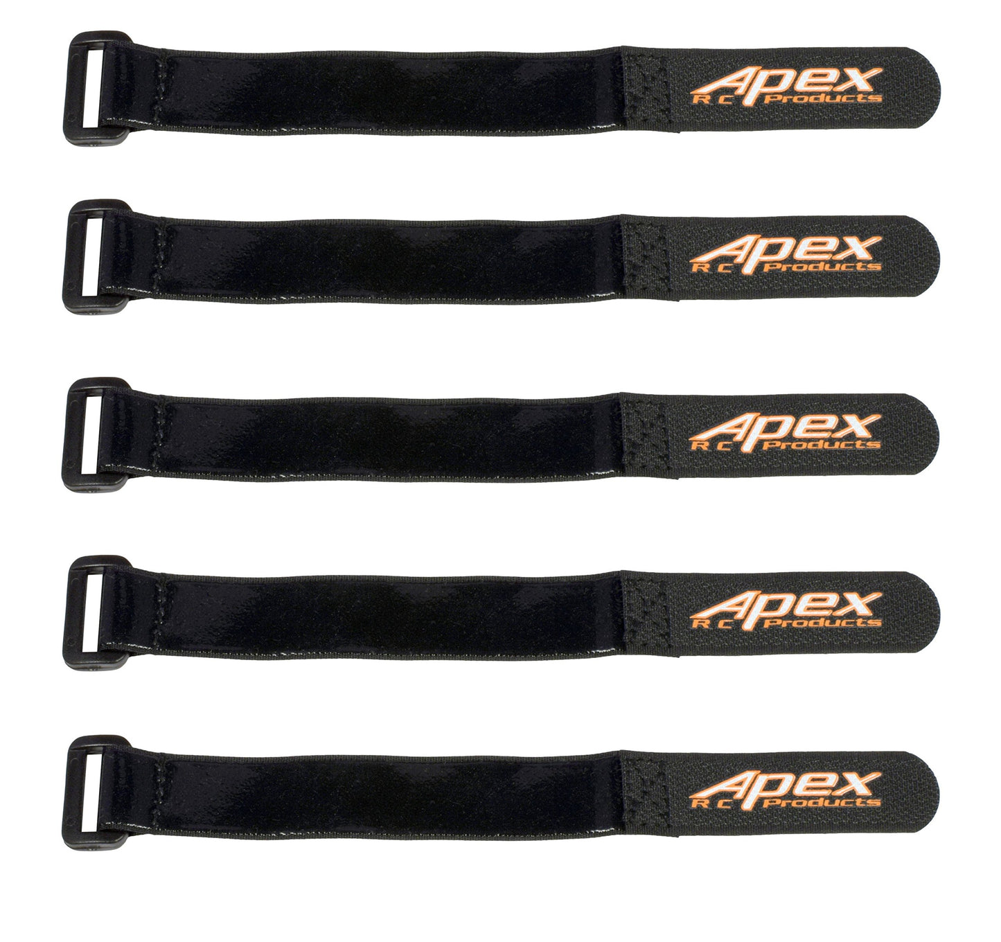 Apex RC Products 5 Pack 20mm x 200mm HD Rubberized Battery Straps Non-Slip 3030