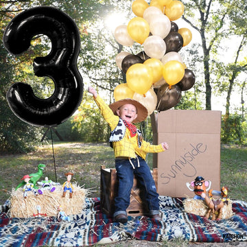 Katchon, Black Number 3 Balloon - Giant, 40 Inch | Black 3 Balloon Number, 3Rd Birthday Decorations For Boys | 3Rd Birthday Balloons, 3 Year Old Birthday Decorations | Third Birthday Decorations Boy