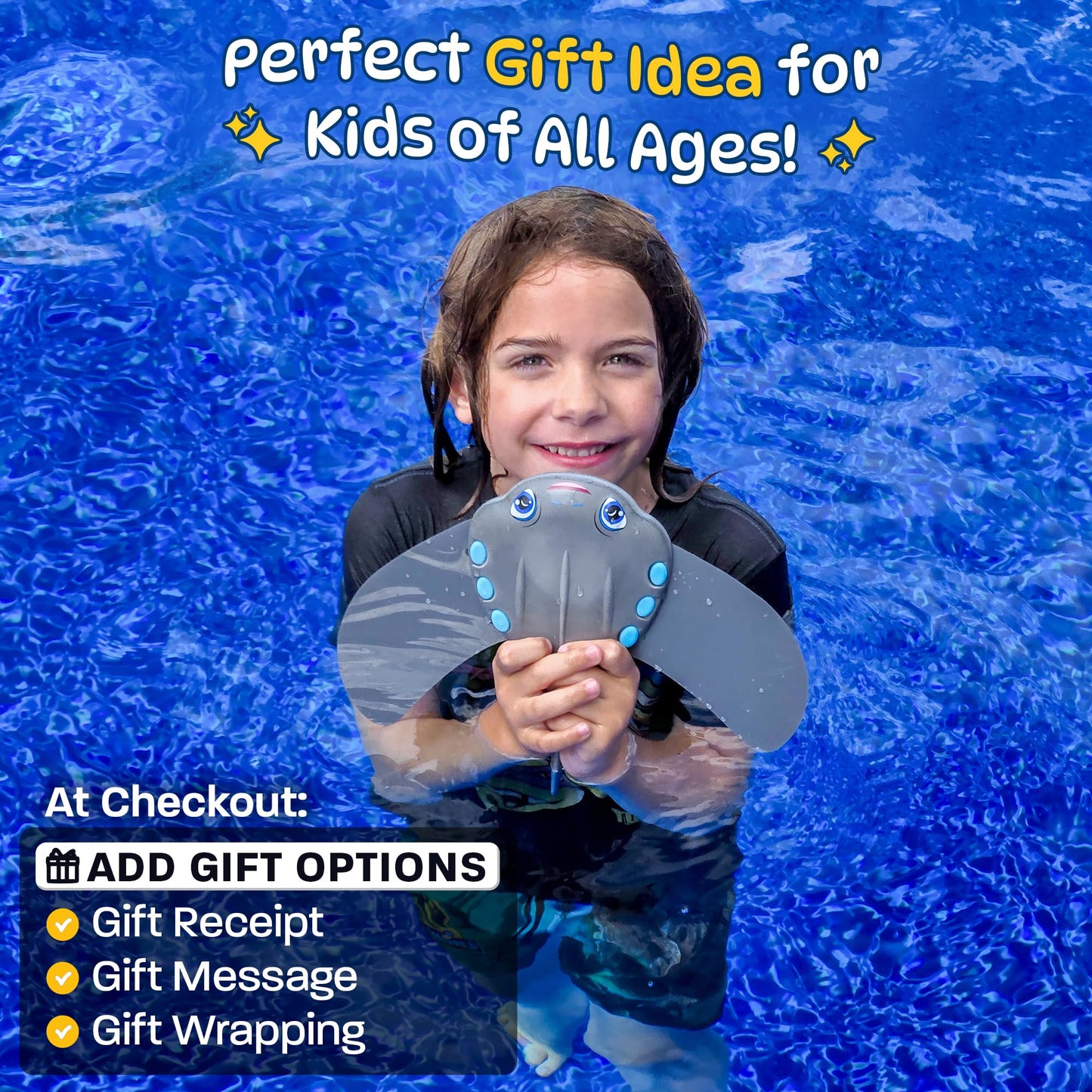 Swimming Pool Toys For Kids: Stingray Pool Torpedo Swim Toy - Self Propelled Water Toy Glides Underwater - Best Water Games & Outdoor Gifts For Boys & Girls - Diving Toys For Kids Ages 4 5 6 7 8 9 10