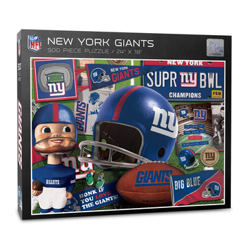 YouTheFan NFL New York Giants 500-Piece Retro Puzzle - Team Colors, Cardboard, Large