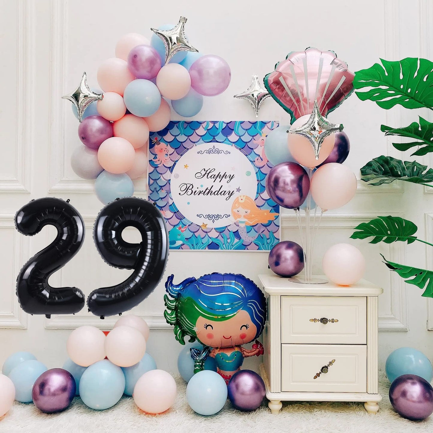 Smlpuame 40 Inch Number Balloon 0-9 Black Large Number 29 Balloons,Digital Balloons For Birthday Party Celebration Decorations S