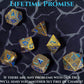 DND Metal Dice - Pharaoh Ruins Gold Metal Dice with Blue Cracks - Polyhedral Dice Set for RPG D&D MTG Pathfinder and More - Beau