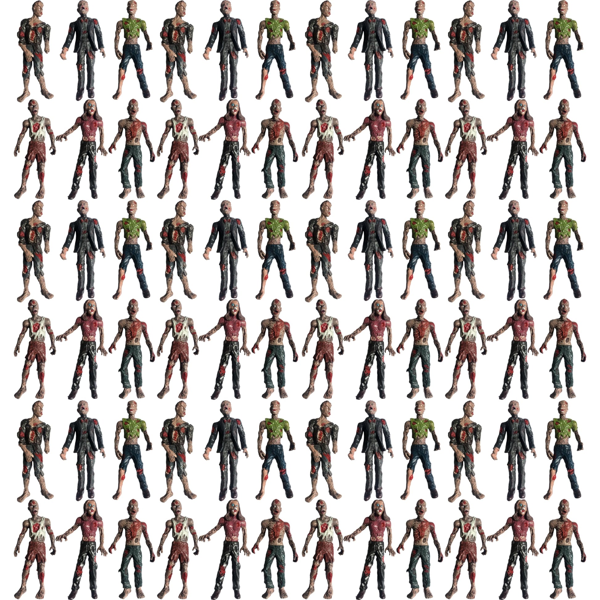 Powertrc Toy Zombie Action Figures With Movable And Detachable Joints | Mini Zombie Figurines | Great For Presents, Decoration, And Party Favors | Pack Of 6, 4 Inches Tall Zombies (72 Pcs)