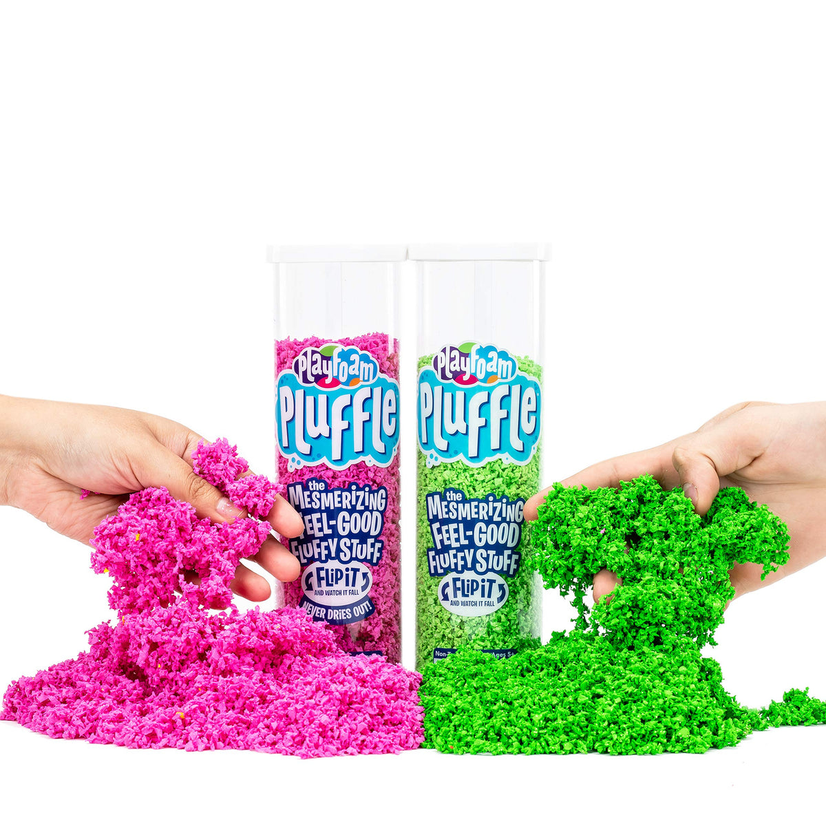 PLAYFOAM PLUFFLE 2 PK PINK & GREEN