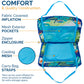 Swimways Pack-N-Float 2-In-1 Pool Chair And Tote Bag, Blue Palm