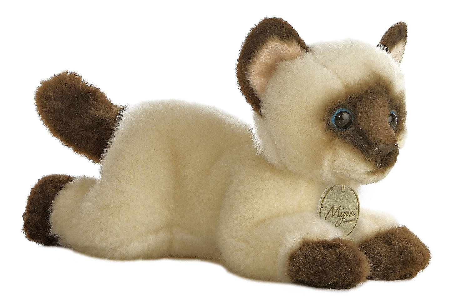Aurora® Adorable Miyoni® Siamese Cat Stuffed Animal - Lifelike Detail - Cherished Companionship - Brown 8 Inches