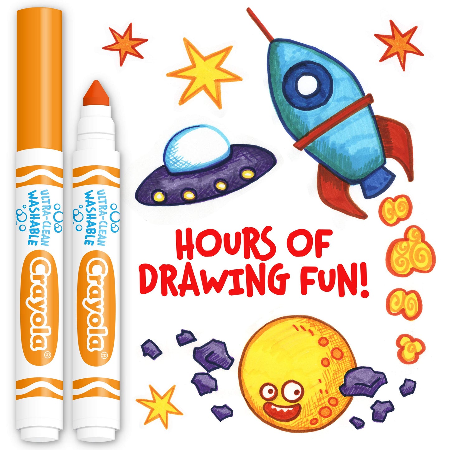 Crayola Washable Markers - Orange (12Ct), Kids Broad Line Markers, Bulk Markers For Classrooms & Teachers