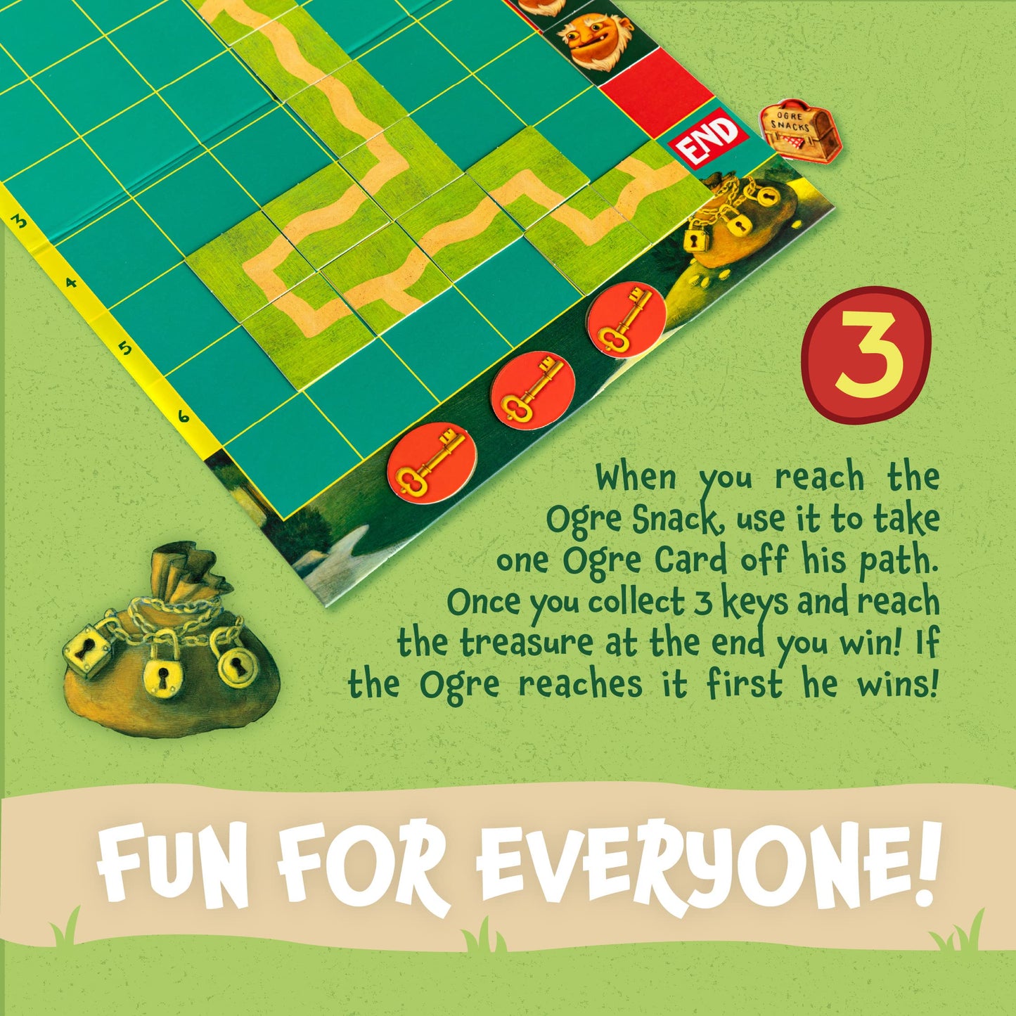 Peaceable Kingdom Race to the Treasure! Cooperative Game for Kids, Ages 5+, Cardboard, 2-4 Players, Colorful Design