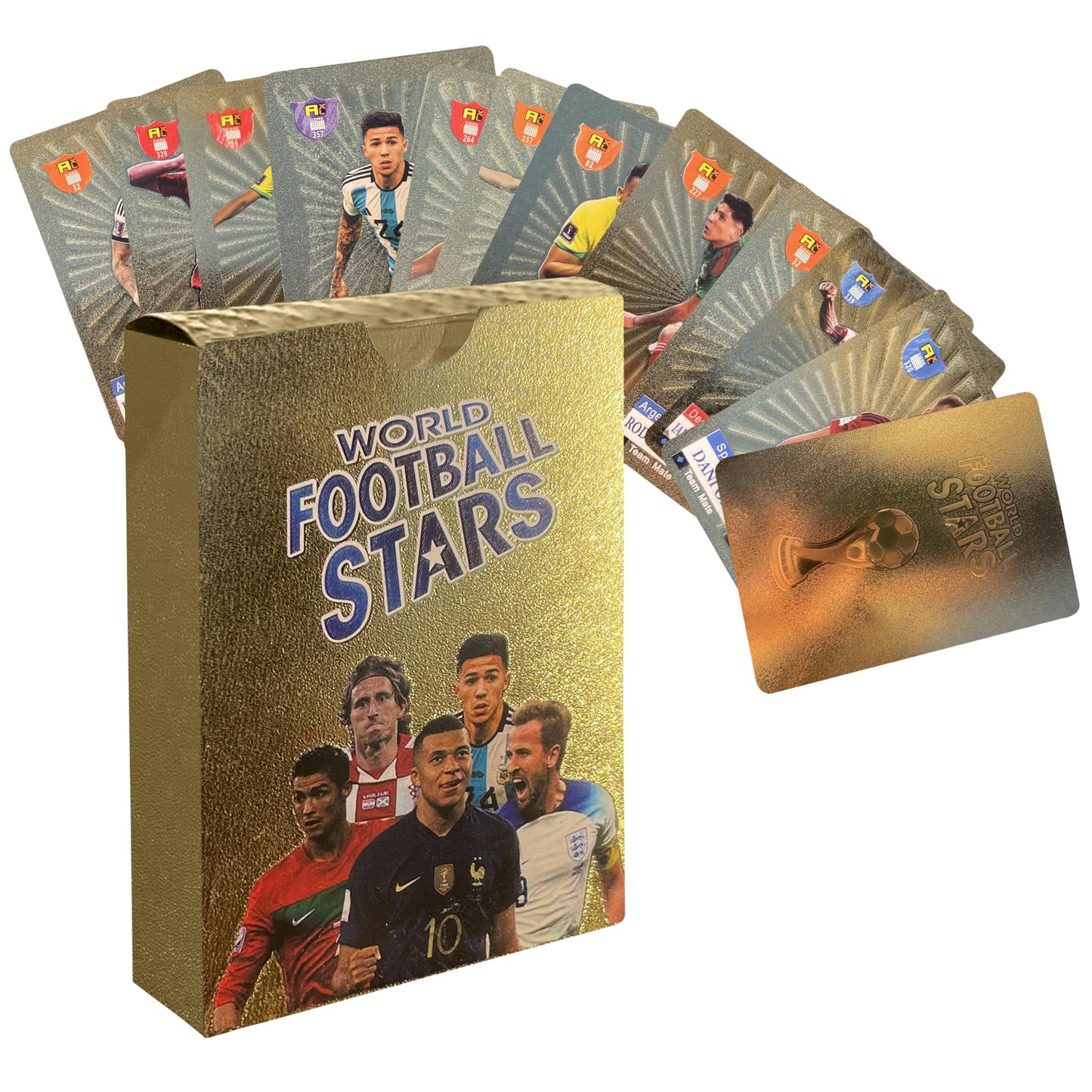 2025 Playing Soccer Cards | 55 Unique Cards for Soccer Players | Unforgettable Moments for The Whole Family for Friends  Siblings  and Soccer Fans | Printed on enhanced Paper - Golden