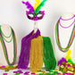 100PCS Mardi Gras Beads, Green Purple Gold Metallic Mardi Gras Beads Necklaces Accessories Bulk, Mardi Gras Carnival Beads Neckl