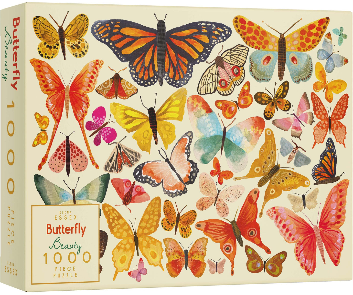 Elena Essex 1000 Piece Puzzle For Adults - Tiger Lounge, Stamp Collection, Butterfly Beauty (Butterfly Beauty)