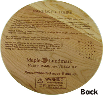 Marble Solitaire - Made In Usa