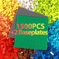 Carlerait 1500PCS Building Bricks with 2 Baseplates, Classic Building Block