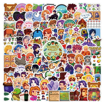 146Pcs Stardew Valley Merch Stickers Pack, Funny Game Vinyl Waterproof Stickers For Water Bottle,Skateboard,Laptop,Phone,Bumper,