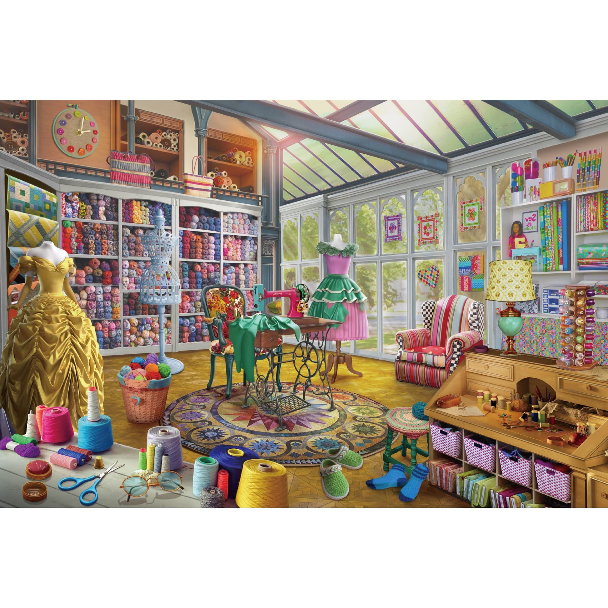 Lavievert Wooden Jigsaw Puzzle 1000 Piece Puzzle For Adults And Kids - Sewing Room